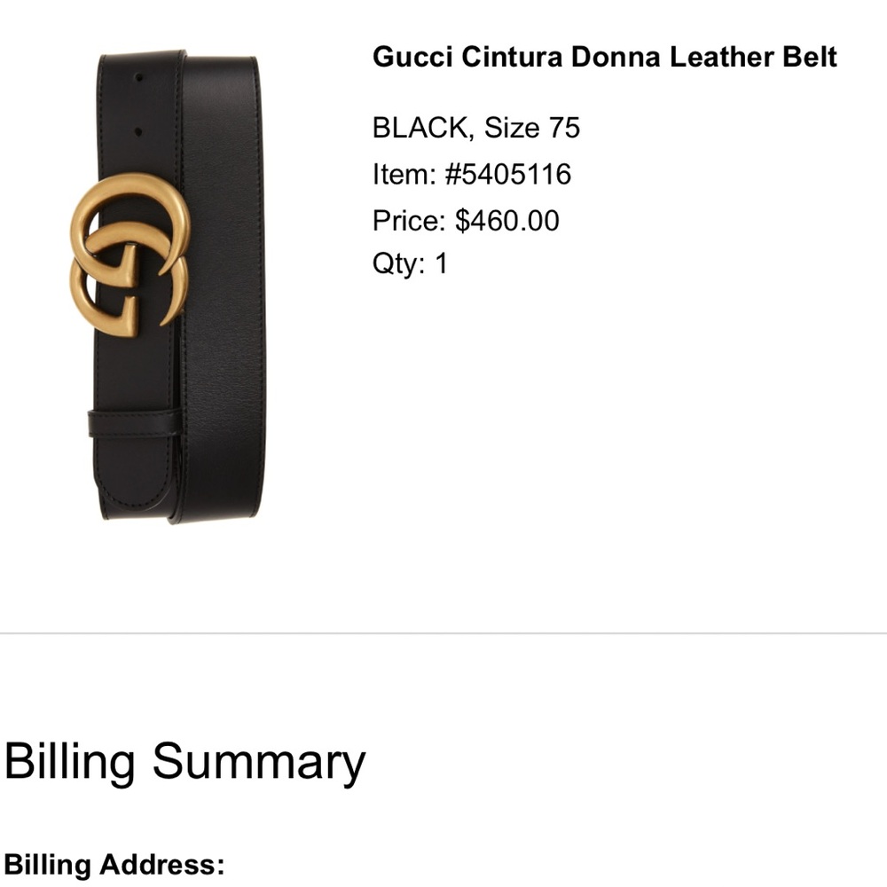 Gucci Cintura Donna Black Leather Belt - Picture 4 of 4